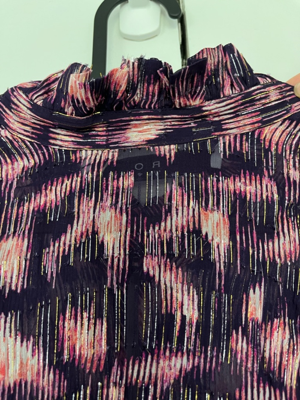 $525 IRO Tchami ruffled printed fil coupé georgette blouse NWT Size FR 34 / US 2 - Picture 15 of 16